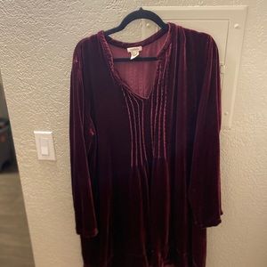 Genuine red velvet dress